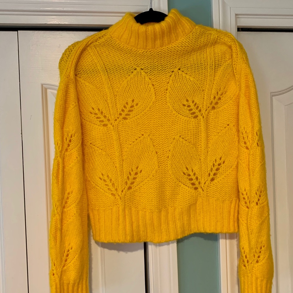 Urban Outfitters Yellow Knitted Turtleneck Sweater